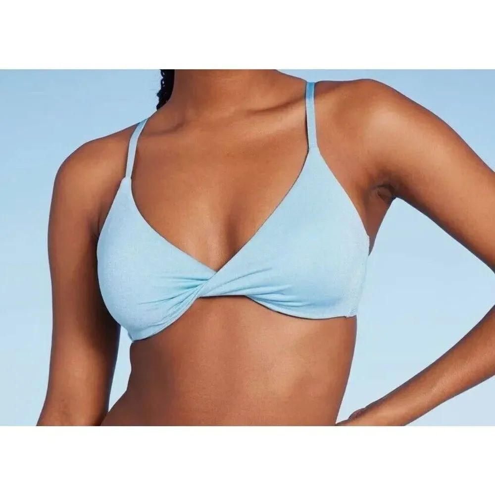 Wild Fable NWT swim size XXS light blue bikini top bralette